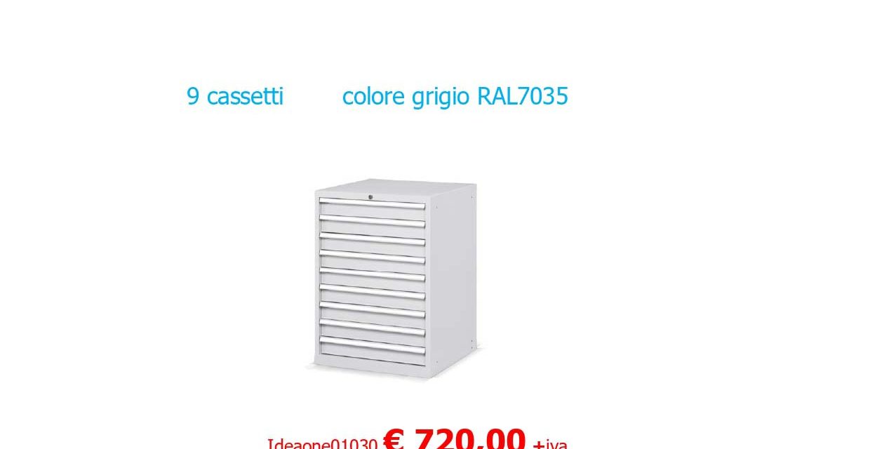 Promozione cassettiera Fami 7cassetti colore grigio